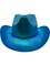Adult's Blue Cowboy Hat With Party Wire EL Light Up Trim Costume Accessory